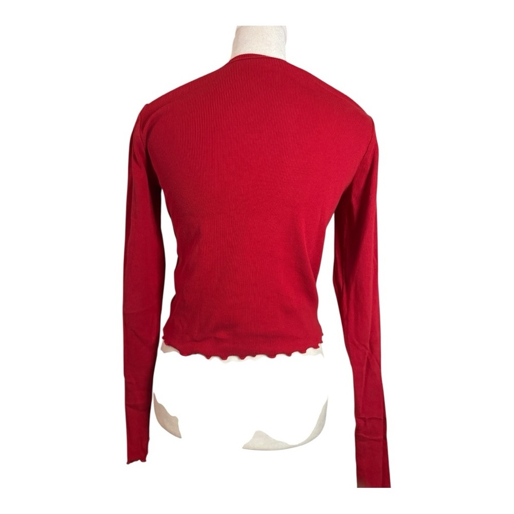 Hollister Red Long Sleeve Women's Crop Dragon Top Small - Picture 4 of 5
